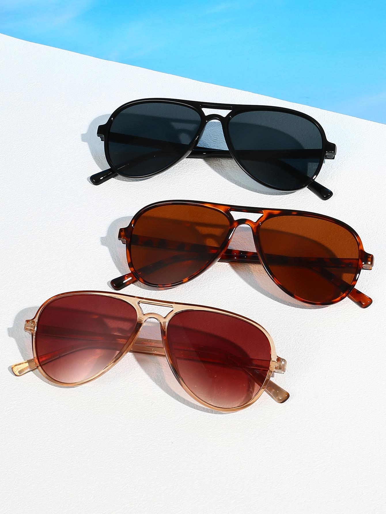 

3Pcs Classic and Stylish Women s Sunglasses Set, with Classic Aviator Style as the Core, Suitable for Commuting and Going Out