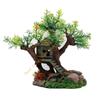 Aquarium Resin Tree House Decoration for Fish for Tank Hideout with Rock Grass 55KF