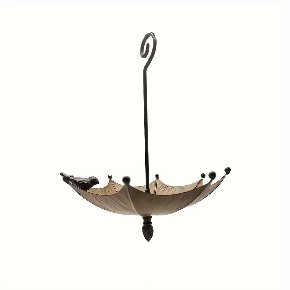 

Hanging Bird Feeder and Bath Umbrella Shaped Wild Bird Tray for Outdoors Hummingbird Feeder for Outside Metal Water Bowl Garden