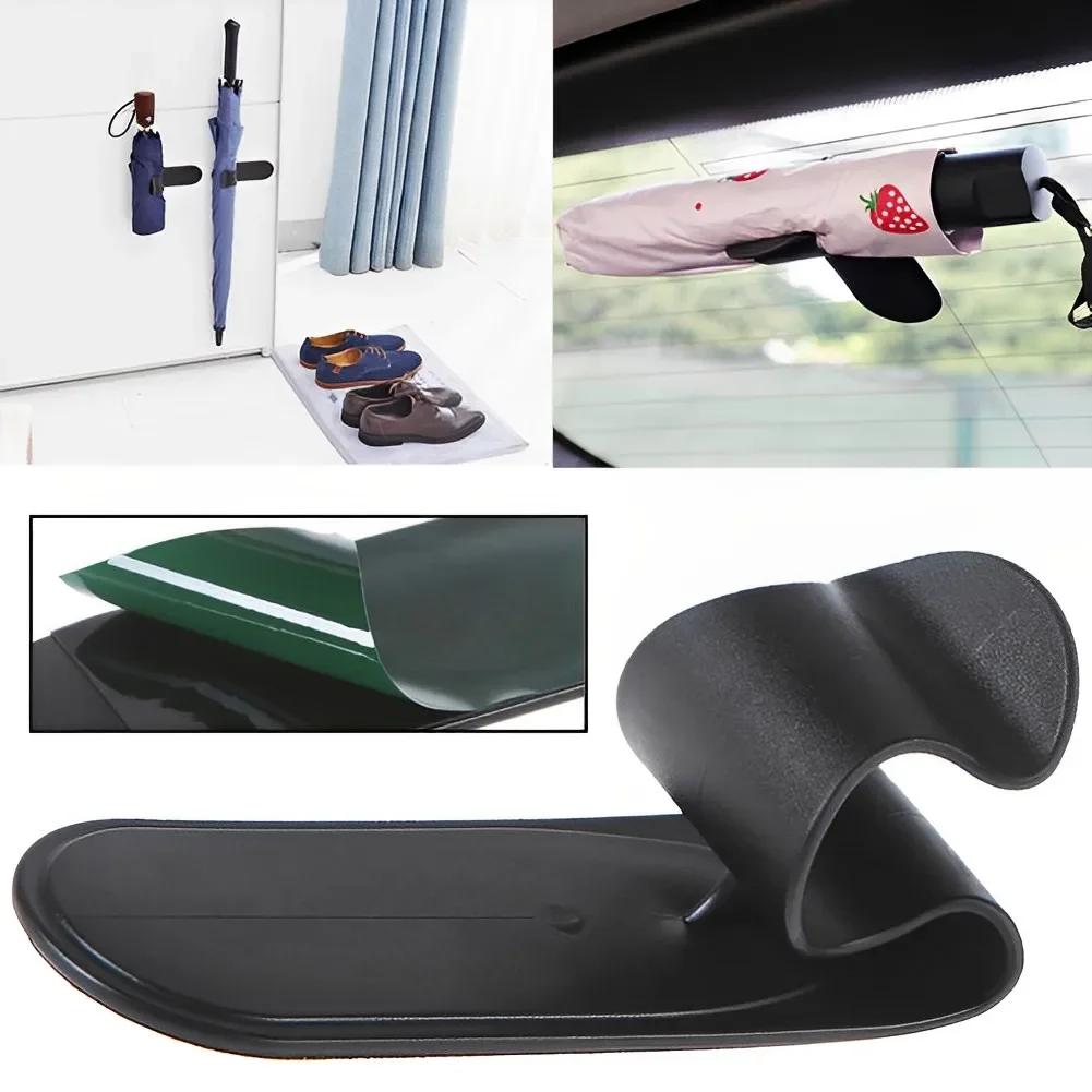 2Pcs Universal Stylish Car Umbrella Hook Holder Multifunction Adhesive Plastic Umbrella Holders Auto Interior Accessories