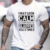 Loose Crew Neck Cotton T-shirt, Funny Hidden Anger Slogan Graphic Summer Aesthetic Tee Multiple Colors
