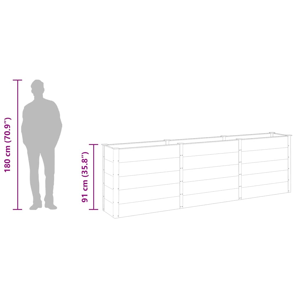 Raised Garden Bed Gray 300 x 50 x 91 cm WPC