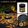 2pcs Solar Powered Wall Lights Decorative Outdoor Garden Lamp with Metal Frame and Patterned Design for Pathway Patio Yard Lighting