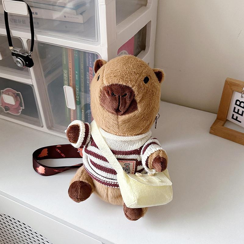 Capybara Bag Plush Cartoon Wear Clothes Skew Bag Girl Children Holiday Gift Doll