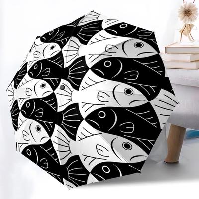 1pc Fish School Automatic Open/Close Umbrella Compact Folding Umbrella, All-Season Portable Umbrella for Women/Men F1124347
