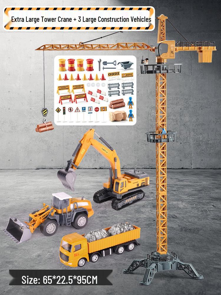 Extra Large Alloy Toy Construction Crane for Kids, Age 6+
