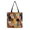 Women Vintage Linen Tote Bag - Large Capacity Print Shoulder Handbag for Casual & Grocery Shopping KTB