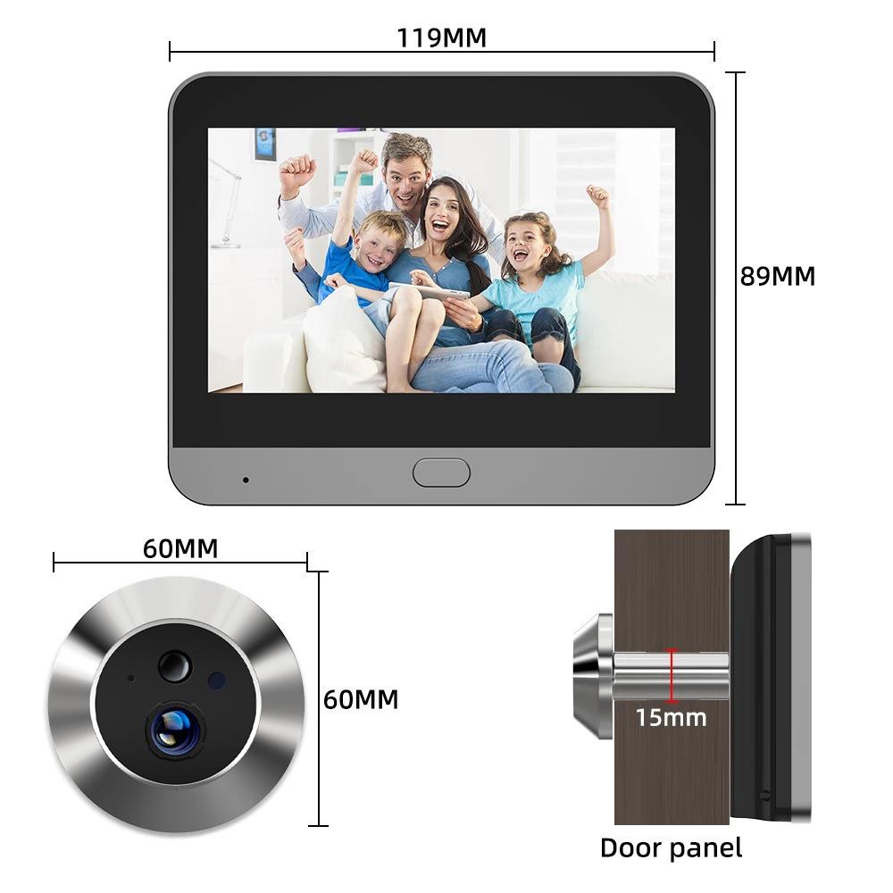 3MP Smart Türspionkamera mit Tuya App Fernanruf und Diebstahlschutz Visuelle Türklingel