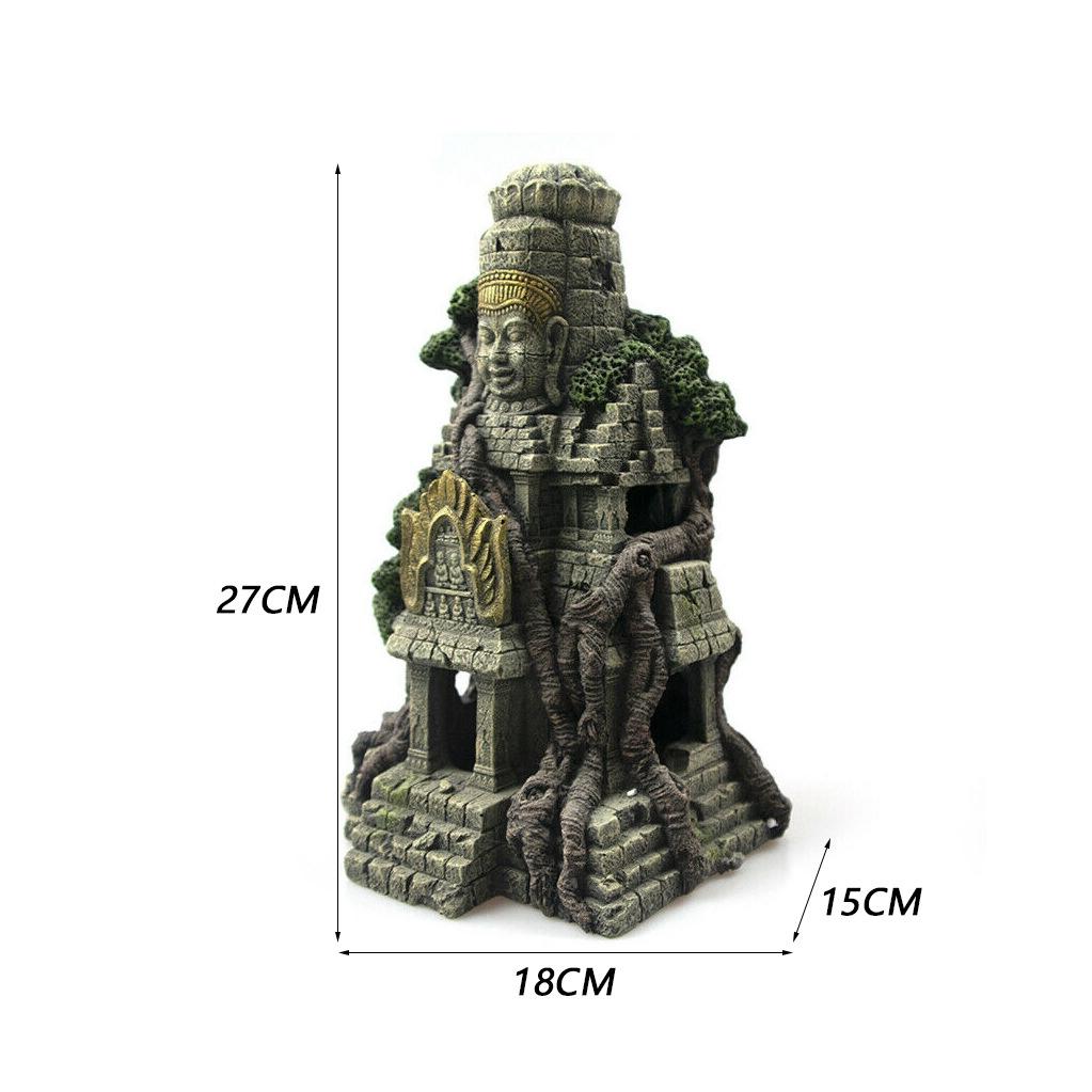 

M-Modern-Home Aquarium Ornament Ancient Stone Buddha Resin Figurines Aquarium Ornament Fish Tank Aquarium Decoration Accessories