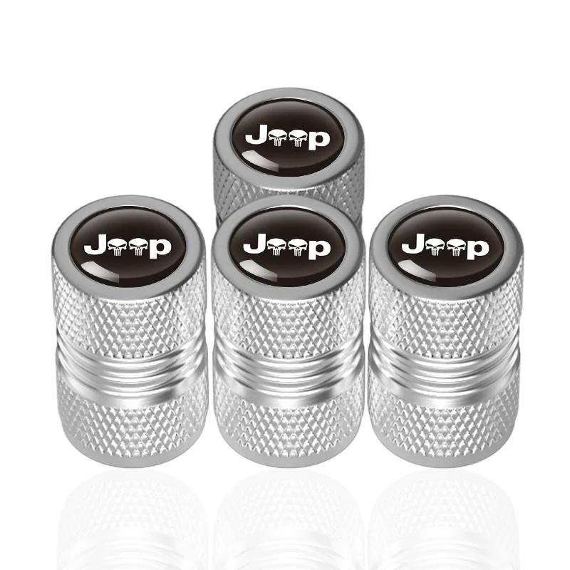 4Pcs Car Wheel Tire Valve Caps Tyre Stem Covers For Renegade Compass Wrangler Patriot Grand Cherokee Rubicon