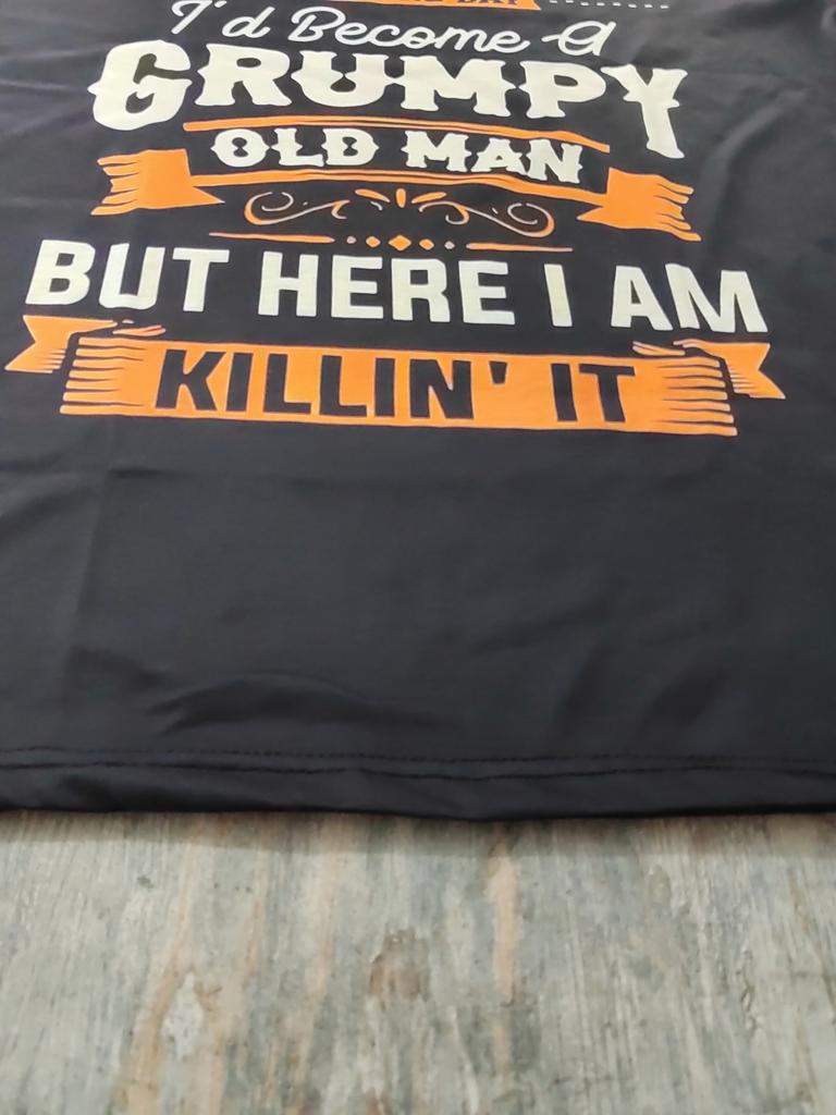 Vintage Style Men's T-Shirt - Crew Neck Tee with "Old for Man" Letter Print - Casual Short Sleeve Graphic Top