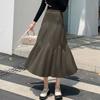 Thicking Knitted Long Skirts Women Autumn Winter High Waist Umbrella Skater Faldas Female Korean Fashion Cotton Skirts