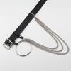 Fashionable Black Women Waist Belt With Circular Ring And Chain Tassel Daily For