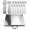 24Pcs Dinnerware Set 304 Stainless Steel Knife Fork Coffee Spoon Wedding Party Travel Home Luxury Silverware Cutlery Set With Silver Gift Box