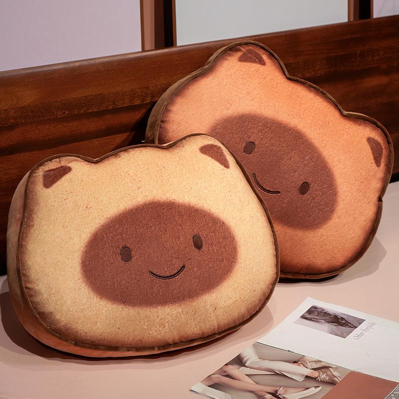 Cartoon Toast Capybara Cat Plush Toys Lovely Animal Pillow Sleeping Cushion Stuffed Soft Sofa Back Pillow Birthday Gifts