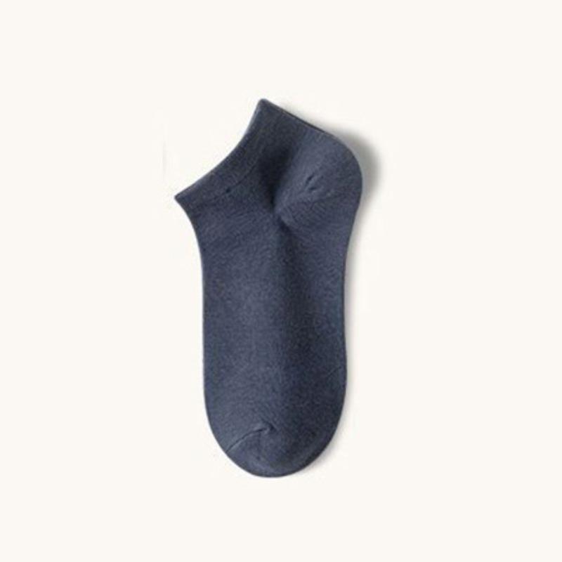 Men's Summer Pure Color Thin Style Breathable Sweat Absorbing Boneless Short Cotton Socks