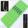 5 Pairs/Lot Double Barbed Hooks Carbon Steel Fishing Hook with PE Line Anti-winding Bighead Carp Anti-tangle Explosion Hooks