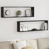 Cube Shelves 2 pcs Black Oak Effect 100 x 15 x 30 cm
