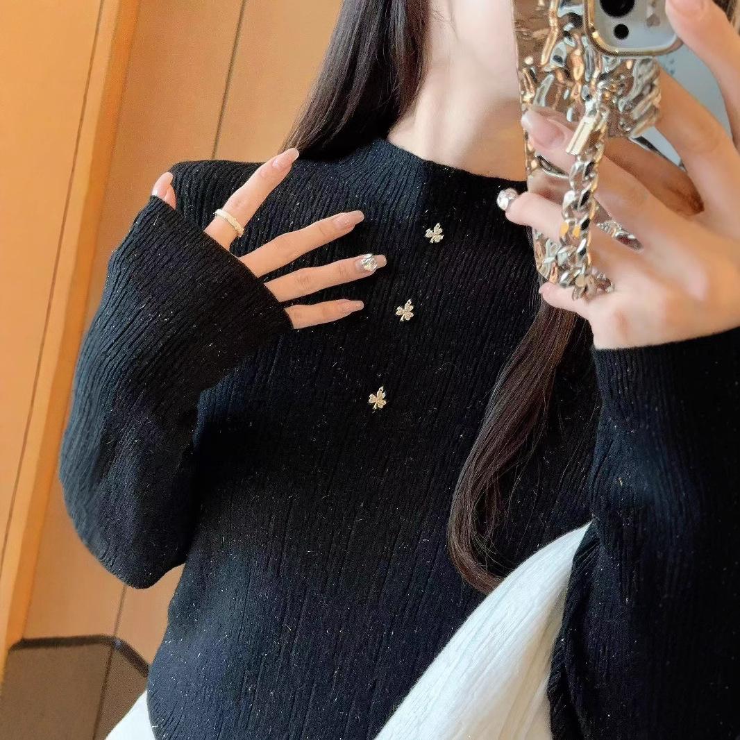 

Women s Autumn-Winter High-End Pastoral Style Semi-High Collar Knitted Sweater One Size (45-62.5 kg) абрикосовый