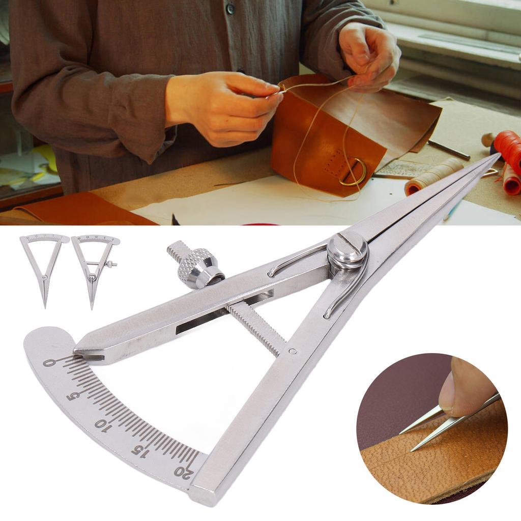 Leather Leather Tools Marking Gauge DIY Hand Made Leather Art Stainless Steel Adjustable Fine Marking Gauge Wing Divider