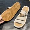 Fashion 2025 Women's Flat Thick Sole Sandals Non Slip One Buckle Summer Outdoor Slippers for Pregnant Women Casual Wear with Skirts