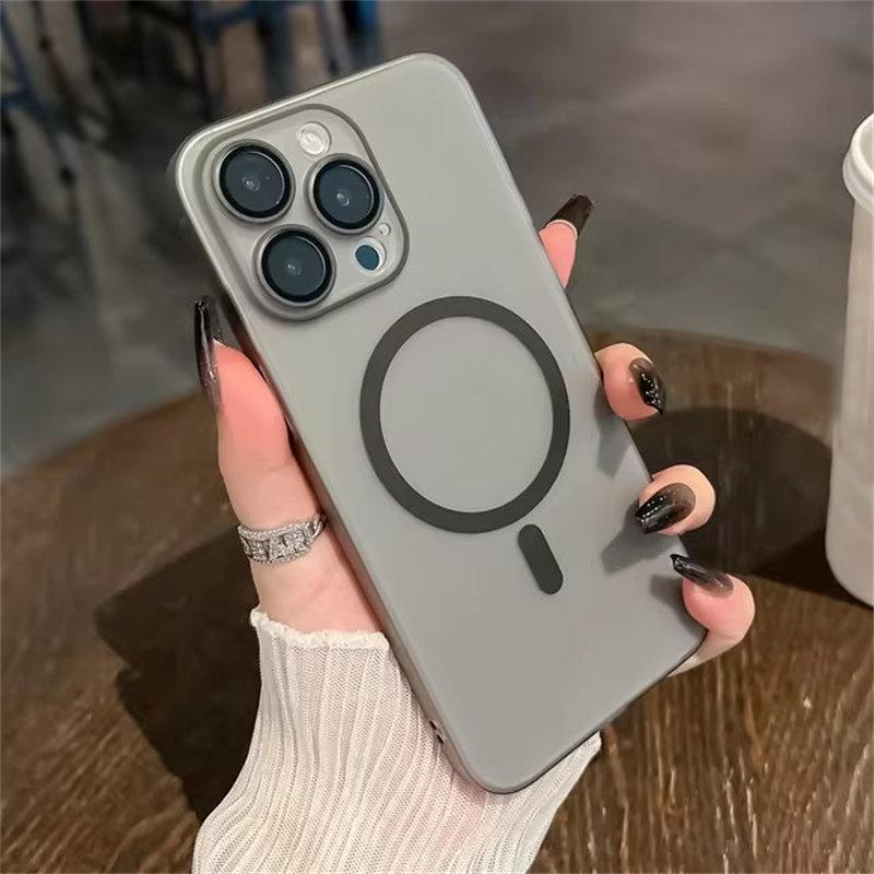 Matte Translucent Skin Touch Ultra Thin Slim PC Case for iPhone 11 12 13 14 15 16 Pro Max Wireless Charging Magsafe Lens Film Cover