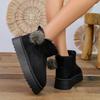 Retro thick-soled heightening snow boots for autumn and winter new versatile fashion velvet thickened warm cotton boots