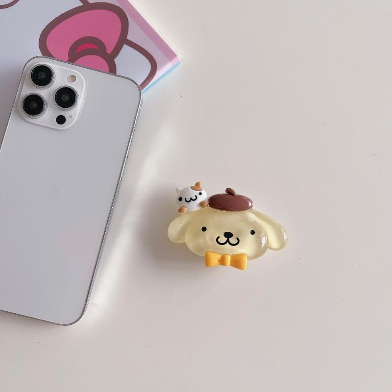 Glow-in-the-dark Sanrio Mobile Phone Air Cushion Stand Kurome Melody Back Sticker Telescopic Stand Desktop TV Drama Artifact