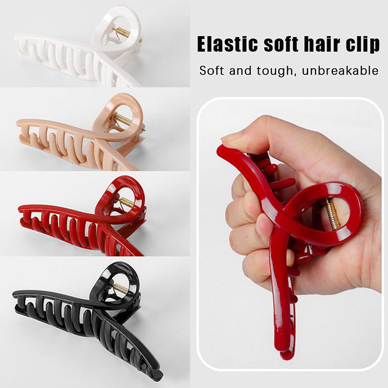 Soft Silicone Hairpin Shark Clip Hairpin Soft Anti-Collision Back Head Clip Anti-Fall Durable Square Keel Clip