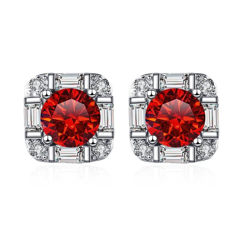 5mm S925 Silver Geometric Square Stud Earrings Mini Elegant Fashion Moissanite Earrings D VVS1 Delicate Jewelry