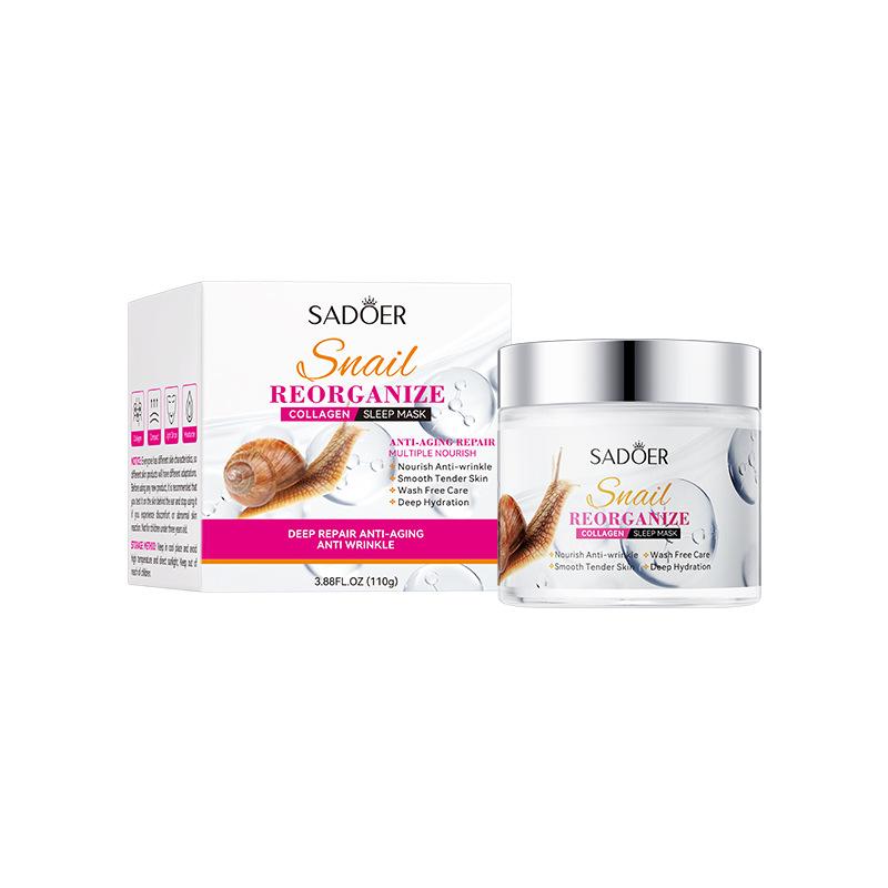 Snail Sleeping Mask SADOER Collagen Moisturizing Moisturizing Leave-in Mud Mask 110g