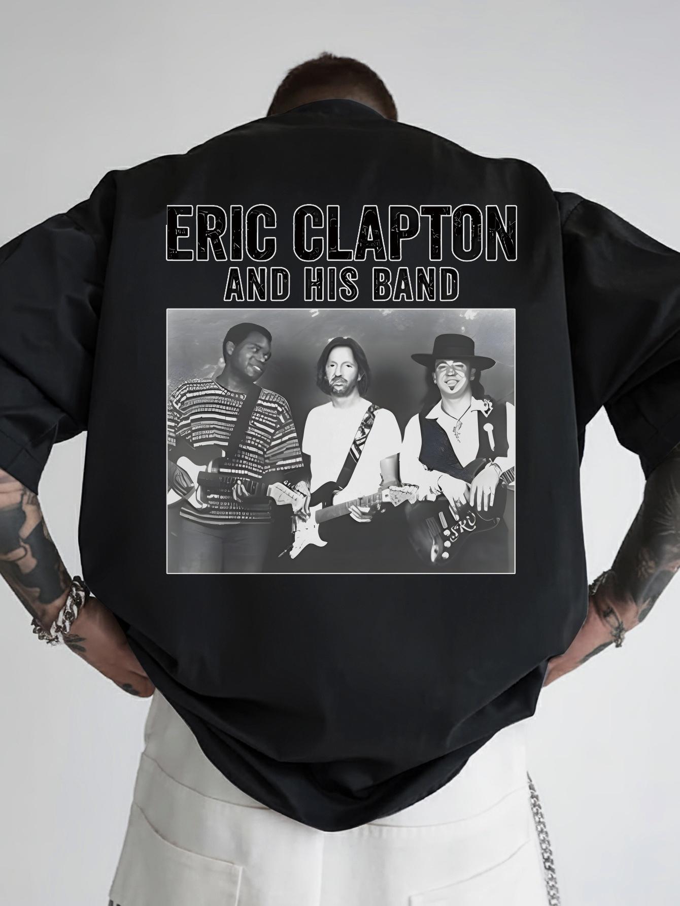 Vintage Rock Band Graphic T-shirt - Eric Clapton & His Band Design M