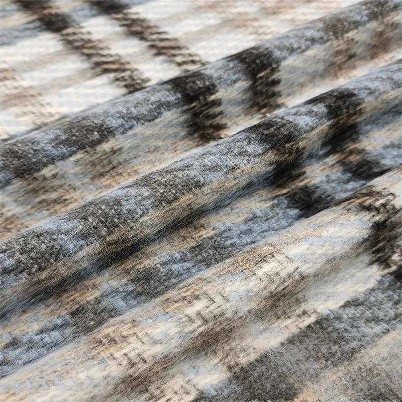 Thickened Brushed Checkered Fabric Fashion Versatile for Handmade Diy Sewing Clothing Skirts Winter Coat Jackets Pants Material