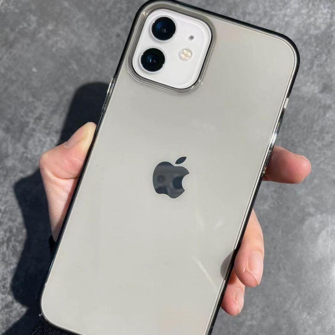 

Подходит для iPhone 16 Прозрачный черный чехол для мобильного телефона Apple 15 Promax Полноразмерный жесткий чехол из ПК 14/XS/XR Защитный чехол iPhone13Pro camera fine hole