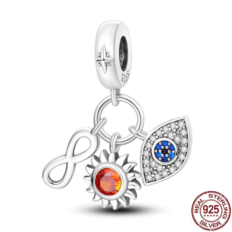 S925 Sterling Silver Luminous Colorful Fireflies Charms Fit  Bracelet Bead DIY Jewelry For Women Gift Hot Sale