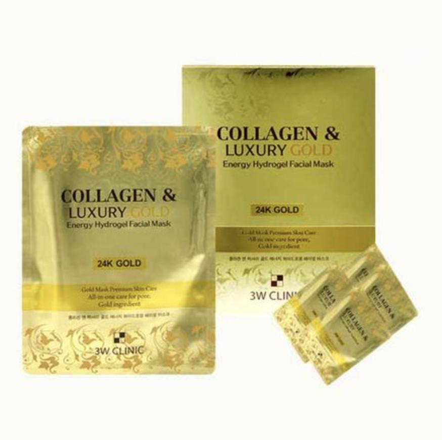 3w Clinic Kolagenowa Luksusowa Złota Energetyzująca Maska Hydrożelowa do Twarzy 30g*5szt. (4 Opcje)