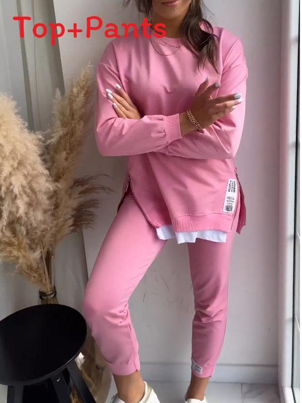 Streetwear Girl Puffed Sleeve Hoodie And Jogger Set With Spliced Design For Casual Fall Wear