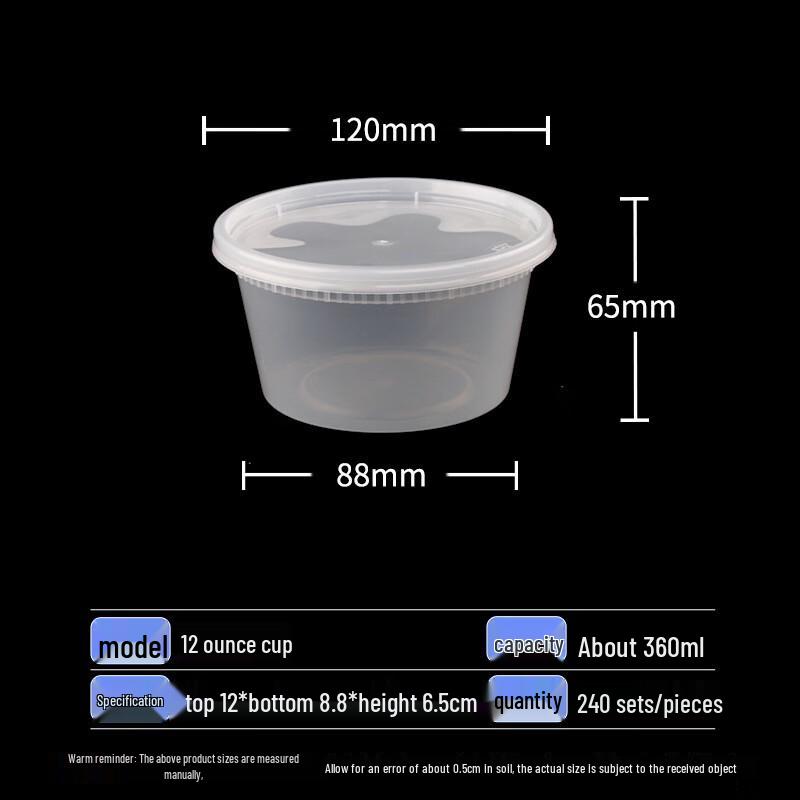 Jednorázové PP misky na polévku s víčky na odnesení