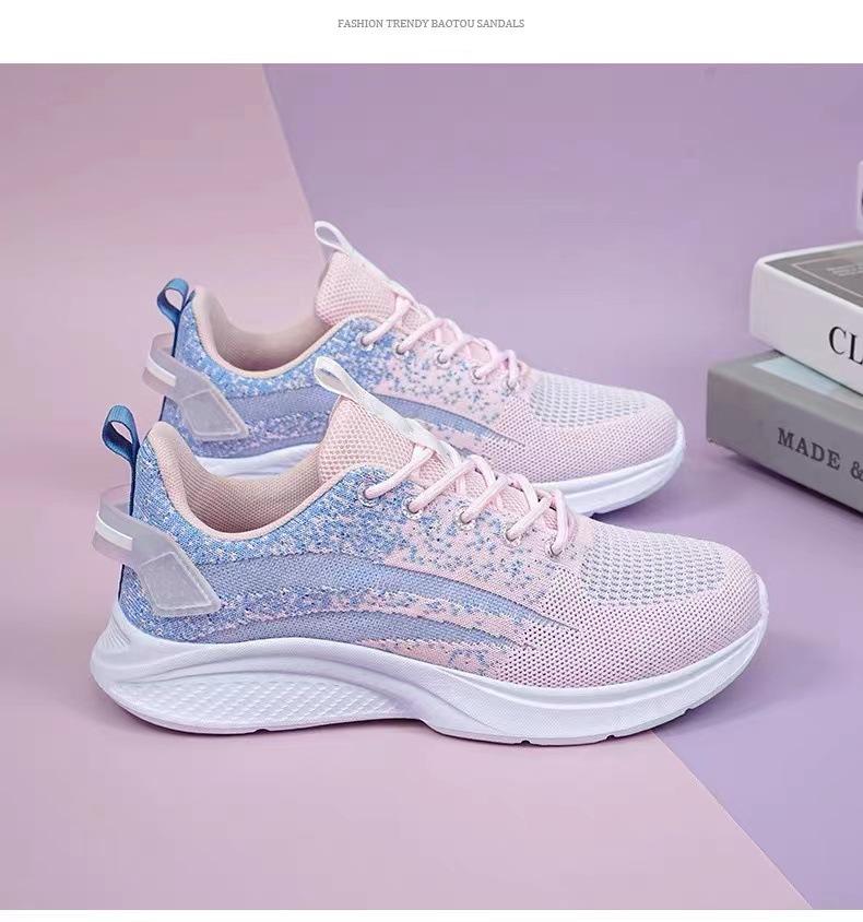 

Women s shoes running shoes spring and autumn middle school students lightweight breathable fly-woven casual shoes women s travel shoes sports shoes f 40