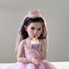 Girl Crown Headband with Sequins Imitation Pearls Princess-Style Crown Mesh Veil Toddler Princess Headpiece Baby Girl Photo Accessory
