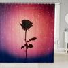 Rose Shower Curtain for Girls Couple Valentines Day Gift Romantic Floral Bath Curtain Botanical Flower Nature Bathroom Curtain