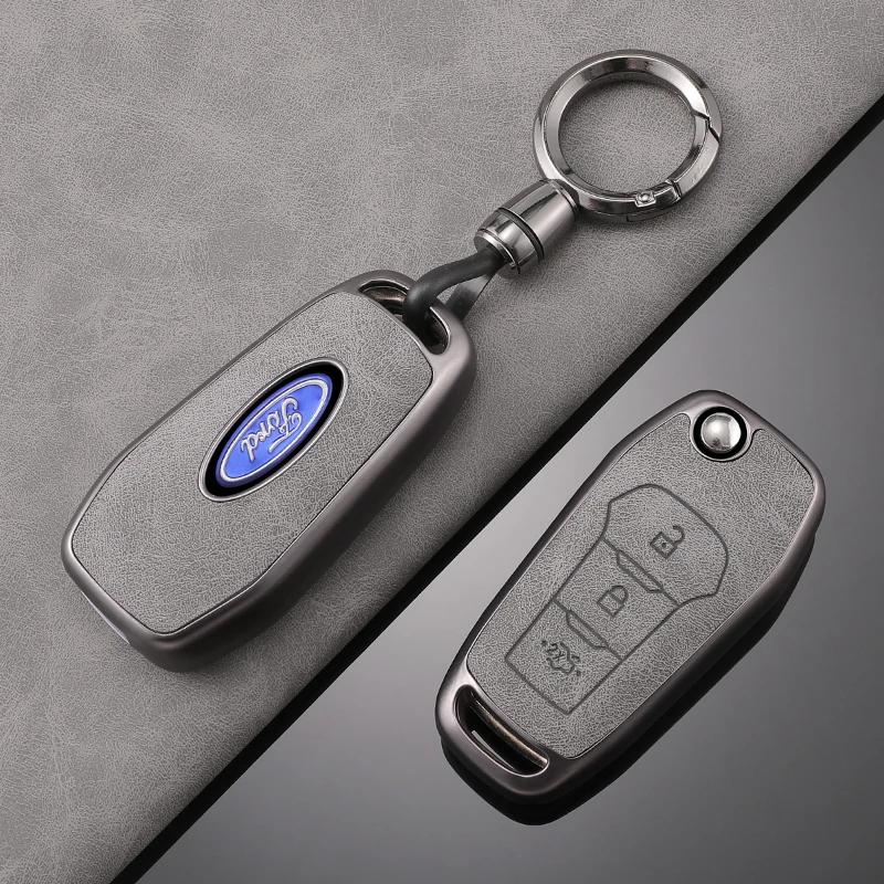 Car Sticker 2026 Ford TPU Car Flip Key Cover Case Protective Shell Bag Keychain Holder For Ford Fusion Fiesta Escort Mondeo Ever