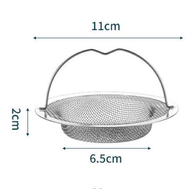 1Pcs Stainless Steel Kitchen Sink Filter Kitchen Garbage Food Residue Dishsink Filter With Handle Metal Sink Strainer