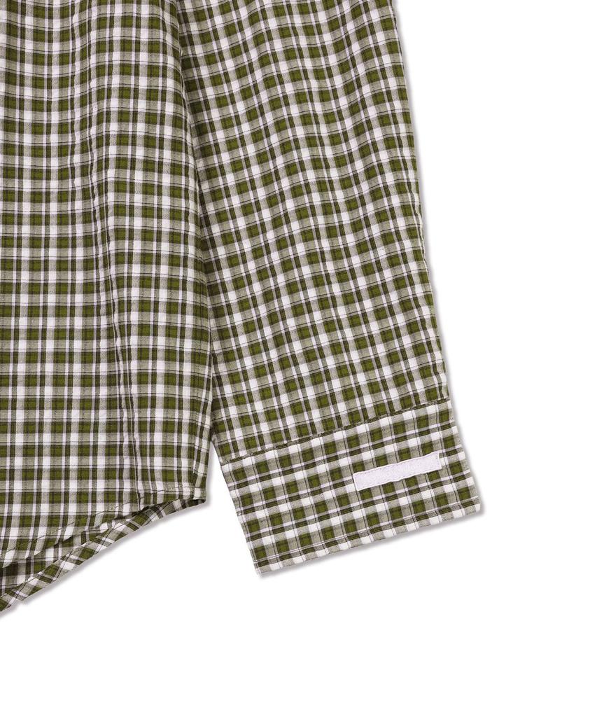 Michikoleondeonkosino Light Oversized Check Shirt Khaki