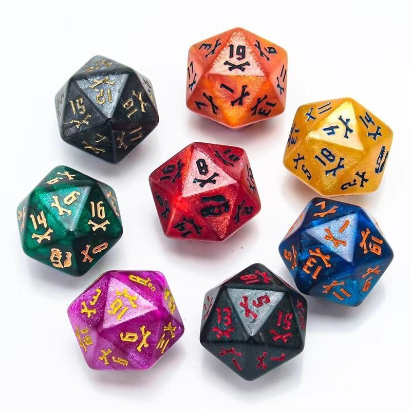Dinosaurier Gravierte Würfel 7er Set Transparent Klar Nummerierte Würfel für Tabletop RPG Brettspiel Heimtreffen