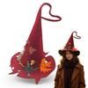 Spitzer Damen-Hexenhut mit Rot für Halloween-Kostümparty