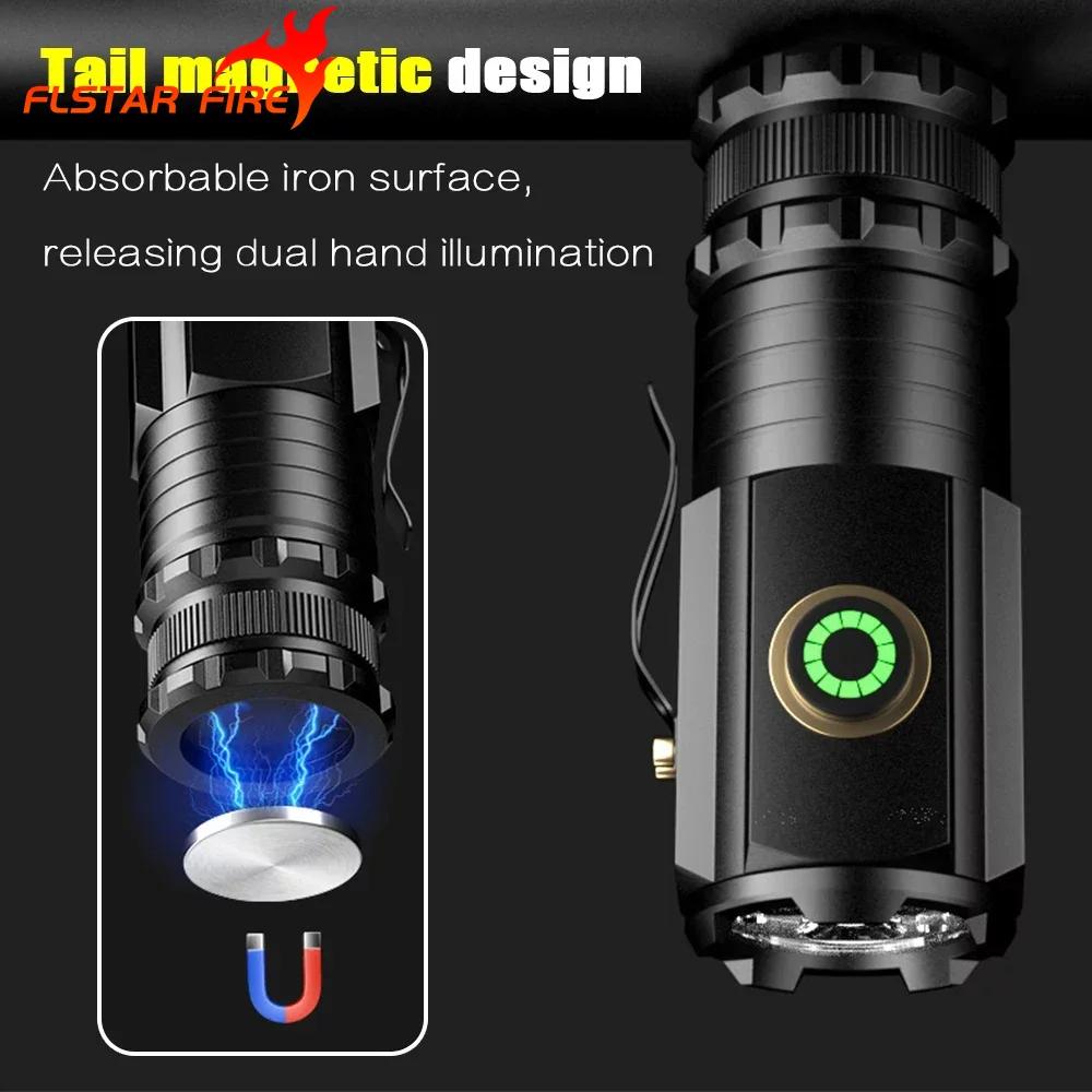 Mini Torcia LED Ricaricabile USB: 2000 Lumen, Magnetica, Impermeabile, Tascabile