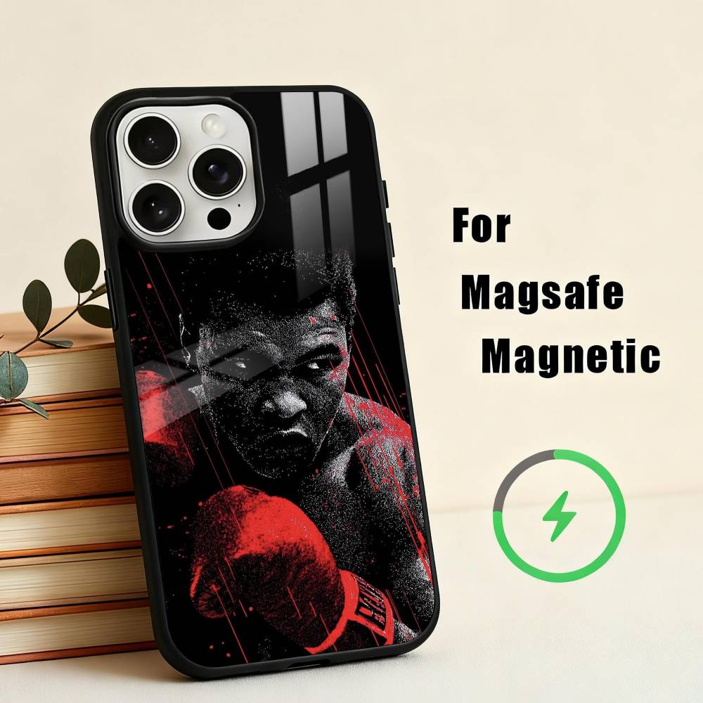 Boxing M-Muhammad A-Ali Phone Case For iPhone17,16,15,14,13,12,11 Plus,For Magnetic Wireless Charge Cover