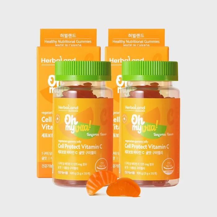 

Захист клітин Вітамін С Жувальне желе зі смаком мандарина 2 пляшки