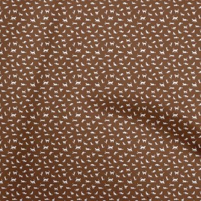 Cotton Flex Brown Fabric Cat Fabric For Sewing Printed Craft Fabric By The Yard 40 Inch